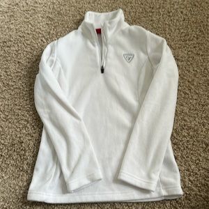 White fleece ski